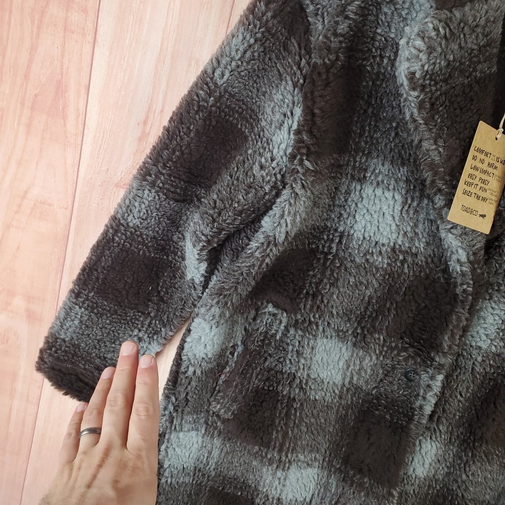 Toad & Co Sespe Crombie Jacket Sz Medium Sherpa Pile Coat NEW NWT - Picture 2 of 14